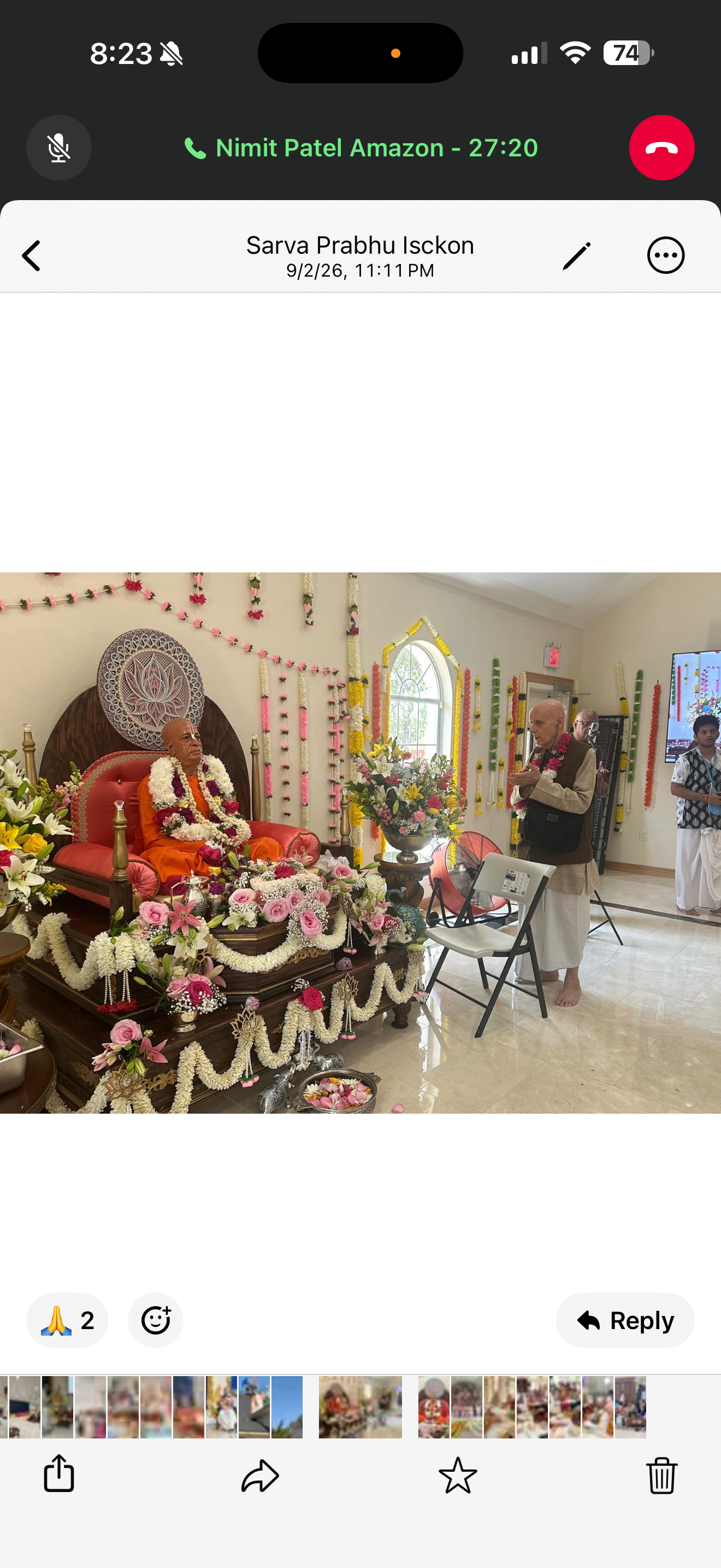 Sudarshana Chakra being installed on the Hare Krishna Temple of Austin roof during the inauguration